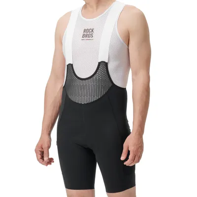 Productafbeelding van ROCKBROS Fietsbroek voor heren, met versteviging, reflecterende elementen, mesh-zijzakken en elastisch materiaal. Ademende bibshorts, maat 4XL