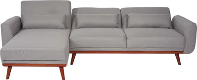 Produktbild von Sofa HWC-J20, narożnik rozkładany, 3-osobowy w kształcie litery L z funkcją spania tkanina/tekstylia 280cm ~ szary