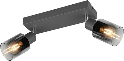 Produktbild von Reality Deckenstrahler 2er Spot Cadiz E14  schwarz Metall Glas