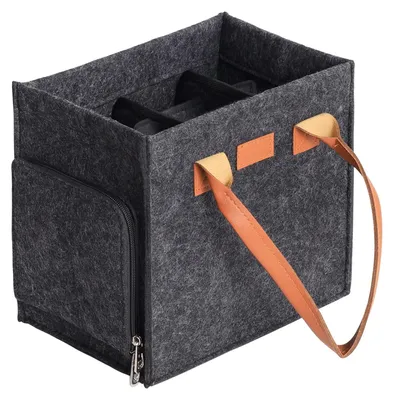 Imagen del producto de Bolsa plegable de fieltro para 6 botellas