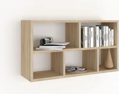 Produktbild von Sleepy Shop 24 Wandrega - Weiss Modernes Regal | an die Wand hängen | Für Dinge und Bücher kinderzimmer & Badezimmer horizontal oder vertikal (Sonoma)
