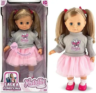 Obrázok produktu pre Lalka Natalia interaktywna mówi po polsku w szarym sweterku 39 cm