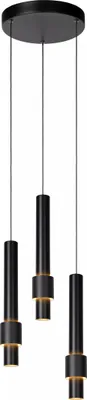 Zdjęcie produktu dla Lampa wisząca czarne tuby MARGARY LED 4.3W Lucide