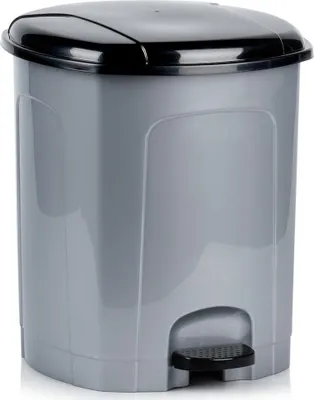 Zdjęcie produktu dla Kosz na śmieci z pedałem plastikowy szary 21 l