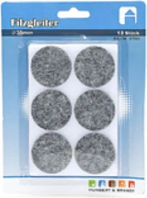 Produktbild von 12er Set Filzgleiter Ø 38mm rund für Möbel und Stühle – Schützt Böden effektiv Braun