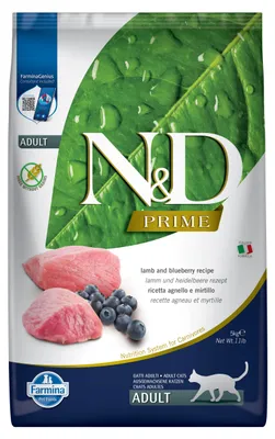 Produktbild von Farmina Pet Food N&D Prime, Adult, Heidelbeere, Lamm, 5 kg, Getreidefrei, Antioxidantien enthalten