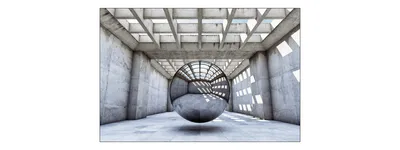 Produktbild von Muralo Fototapete 3D Effekt 180 (B) x 120 (H) cm Vlies Wand Tapete Tunnel Abstraktion Optische Täuschung 3D Optik Wohnzimmer Schlafzimmer moderne Wandbild