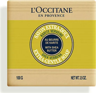 Zdjęcie produktu dla L'Occitane Shea Verbena Extra-Gentle Soap, Ciało, Kostka mydła, Oczyszczenie, Odżywiający, Prostokątny, Masło shea, Francja