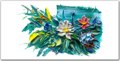 Produktbild von Coloray Bild aus Glas 140x70 wohnzimmer glasblock mit bild wanddekoration gehärtetes Glas Dekoration Küche - Blume
