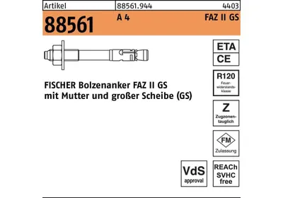 Produktbild von FISCHER FAZ II Plus GS R Bolzenanker Edelstahl