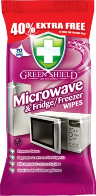 Produktbild von Green Shield Mikrowellen- und Kühlschrank-Feuchttücher 70 Stück.