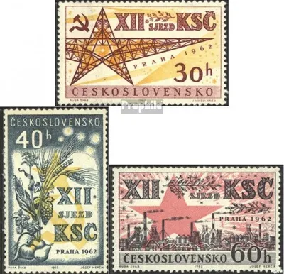 Produktbild von Briefmarken Tschechoslowakei 1962 Mi 1368-1370 (kompl.Ausg.) postfrisch Partei