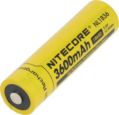 Produktbild von Nitecore Li-Ion Akku Typ 18650 mit 3600mAh NL1836 mit Schutzschaltung, 69,8mm x 18,6mm
