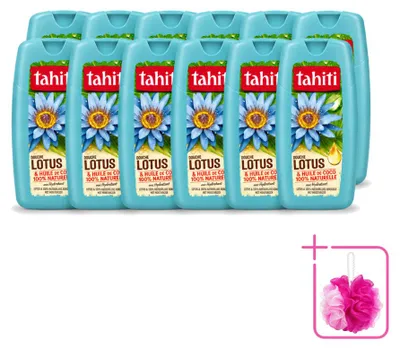 Obrázek produktu pro 12 kusů sprchového gelu Tahiti s vůní lotosu a kokosového oleje, hydratační, 250 ml - výhodná balení