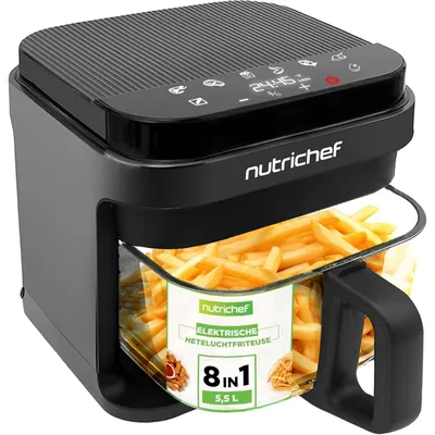 Productafbeelding van Heteluchtfriteuse airfryer - 5,5 liter - 1200 W - 8-in-1 - Zwart