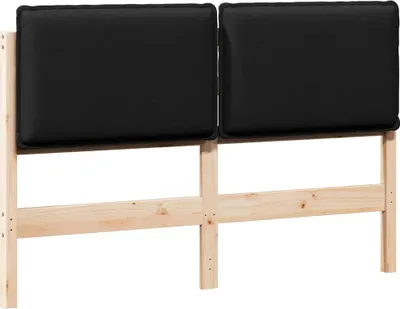 Productafbeelding van Gestoffeerd hoofdbord met hoofdeinde Natuurlijk en Zwart 150 cm