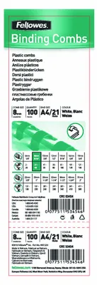 Productafbeelding van Q-Connect® 5345506 Plastik-Binderücken, 8 mm, für 45 Blatt, blau, 100 Stück