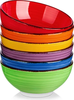 Produktbild von Schalen Set Steingut, vancasso BONITA 6-teiliges Schüsselset, Ø 16,3 cm Salatschüssel, Servierschüssel, Müslischüsseln, Suppenschalen, 820ml