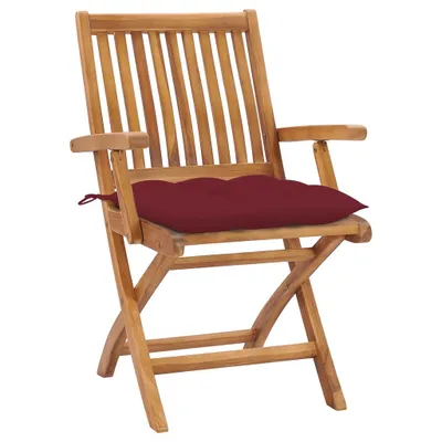 Zdjęcie produktu dla vidaXL Składane krzesła ogrodowe z poduszkami 6 szt. Lite drewno tekowe