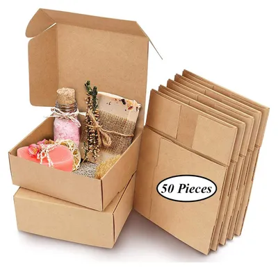 Obrázok produktu pre 50 darčekových krabičiek z kartónu vhodné na sušienky a darčeky – 7,5 x 7,5 x 3 cm