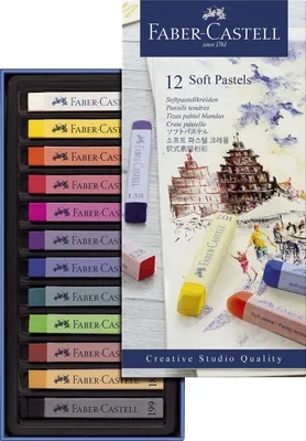 Immagine prodotto di FaberCastell 128312 Creative Studio gesso pastello morbido - 12 colori assortiti in scatola di cartone