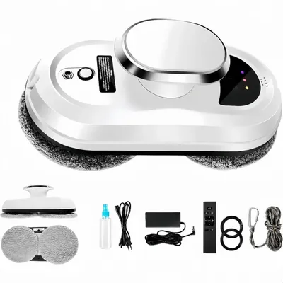 Produktbild von Fensterputzroboter, 90W Fenstersauger, 5600Pa, Fensterputzer,Mit USV-Stromausfallschutz, Drei Automatische Reinigungsmodi, Automatischer Fensterputzer