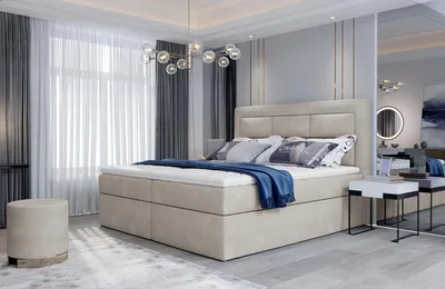 Obrázok produktu pre Boxspringová posteľ s úložným priestorom 180x200 TERIVO - béžová