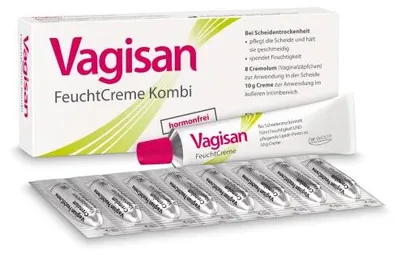 Produktbild von Vagisan Feuchtcreme Kombi bei Scheidentrockenheit Creme + Vaginalzäpfchen, 1 St. Kombipackung