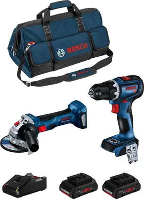 Produktbild von BOSCH Kit BK2018BAG (GSR 18V-90 C + GWS 18V-7 + 2 x 4,0 Ah ProCORE + GAL18V-40 + HDBAG)