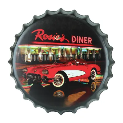 Produktbild von Rosies Diner Bierdeckel - Vintage Bierdeckel - Kronkorken Bierdeckel - Mancave Bierdeckel - Bierdeckel Zubehör - Bierdeckel Wanddekoration.