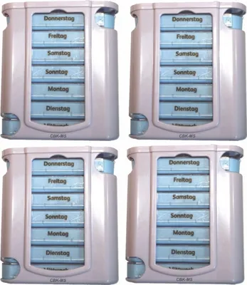 Produktbild von 4x 7 Tage Dosierer Pillenbox Tablettenbox Medikamentendosierer Pillendose