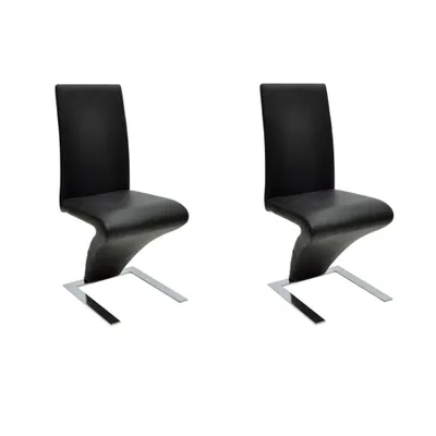 Produktbild von vidaXL Esszimmerstühle 2 Stk. Schwarz Kunstleder