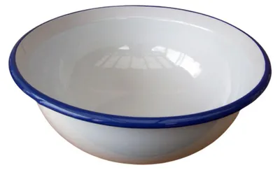 Produktbild von Emaille Schüssel weiß/blau