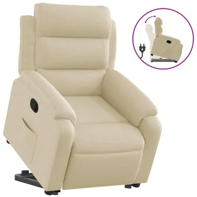Image de vidaXL Fauteuil relax avec releveur Crème Tissu