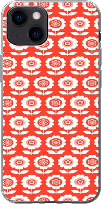 Produktbild von MuchoWow® Handyhülle Schutzhülle Hülle für Telefoonhoesje iPhone 13 mini Blumen - Muster - Rot Silikon Softcase Handy Hülle - Softcase