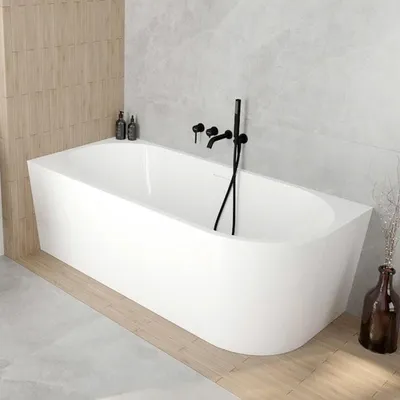 Imagen del producto de OLTENS Delva: Bañera con panel frontal, dimensiones 150 x 75 cm, para instalación en esquina, lado izquierdo