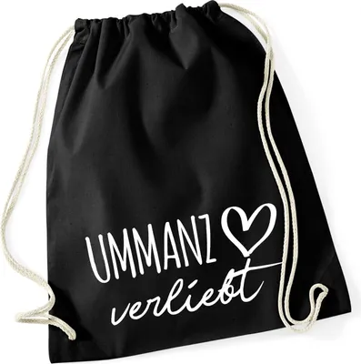 Produktbild von Huuraa Turnbeutel Ummanz verliebt 12 Liter Black Baumwolle Rucksack Geschenkidee