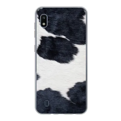 Produktbild von MuchoWow® Handyhülle Schutzhülle Hülle für Samsung Galaxy A10 Bild einer schwarzen und weißen Kuhhaut Silikon Softcase Handy Hülle - Schutzhülle