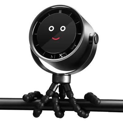 Produktbild von Ventilator Kinderwagen, USB Ventilator, Leise Tischventilator LED-Display, 360° neigbar & 5 Windgeschwindigkeit, für Babybettchen, Autositz, Radfahren