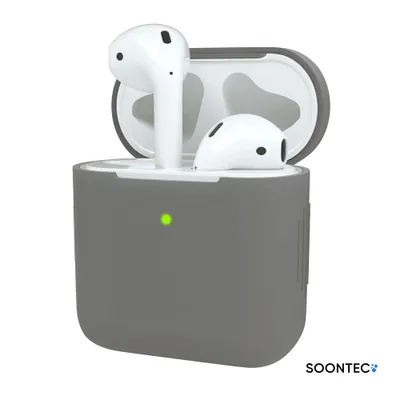 Produktbild von AirPods Hülle Grau SOONTEC Case Silikon Schutzhülle für Apple AirPods 1. Generation 2. Generation