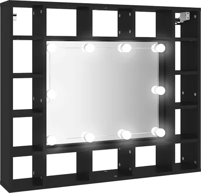 Produktbild von vidaXL LED-Spiegelschrank Schwarz 91x15x76,5 cm