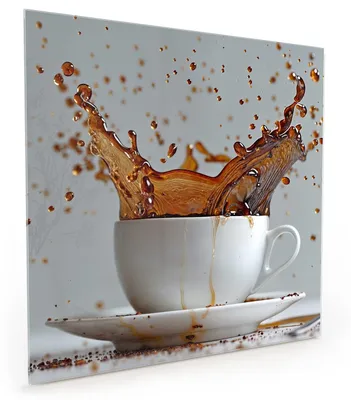 Produktbild von Küchenrückwand Spritzschutz Glas mit Motiv Kaffeeexplosion 40 x 40 cm