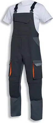 Produktbild von uvex Latzhose metal grau, orange, anthrazit Gr. 64, 66