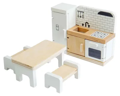 Produktbild von Bigjigs Holz Puppenhaus Küche Set -Holzspielzeug