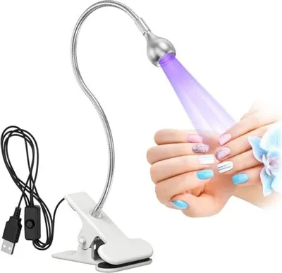 Produktbild von UV -Lampe -Gel -Nägel, Aiseelely Rotatable 3W USB -LED -Nagelsicherheitsclip, 3,5 V - 5 Mini -Nägel Politur, Heilung, Trockneranfänger, DIY (Silber)