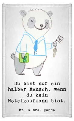Produktbild von Mr. & Mrs. Panda Gästetuch Hotelkaufmann Herz - Weiß - Geschenk, Handtuch Gäste-WC, Lustig, Hotelfachmann, Ausbildung, gäste wc, baumwolle, Frotteehandtuch, Hotelier