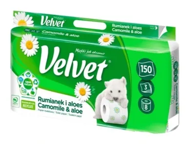Immagine prodotto di Velvet Papier Toaletowy Rumianek i Aloes 8 rolek 3-warstwowy