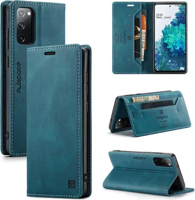 Produktbild von Samsung Galaxy S20 FE Brieftasche Hülle, Retro PU Ledertasche Stand Schutzhülle für Samsung Galaxy S20 FE 5G Blau