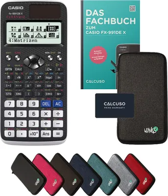 Produktbild von Casio fx-991DE X inkl. Schutztasche Dunkelgrau & Fachbuch (128 Seiten, DIN A5) – Wissenschaftlicher Rechner  – Smart Set