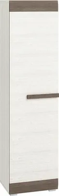 Produktbild von Wohnzimmer - Schrank schmal, Farbe: Kiefer Weiß / Grau - Abmessungen: 202 x 54 x 42 cm (H x B x T)
